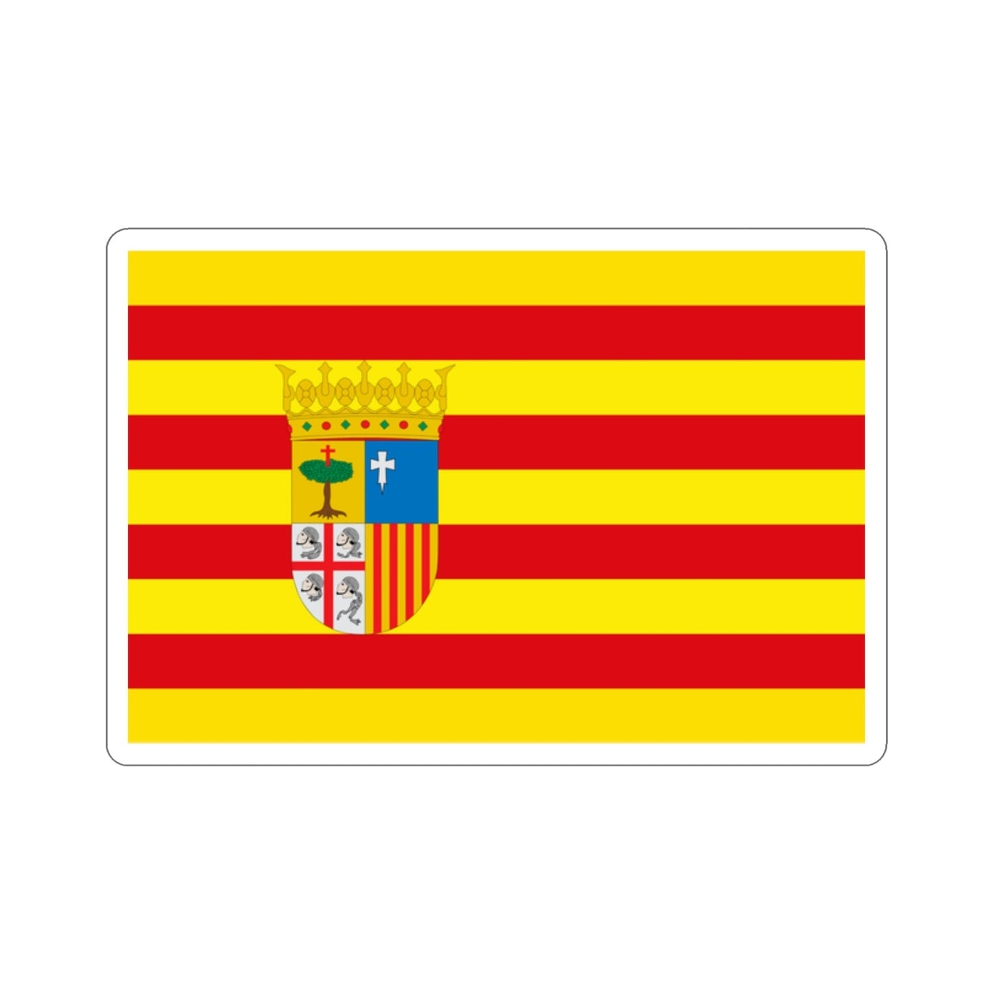 Flag of Aragon Spain STICKER Vinyl Die-Cut Decal-2 Inch-The Sticker Space