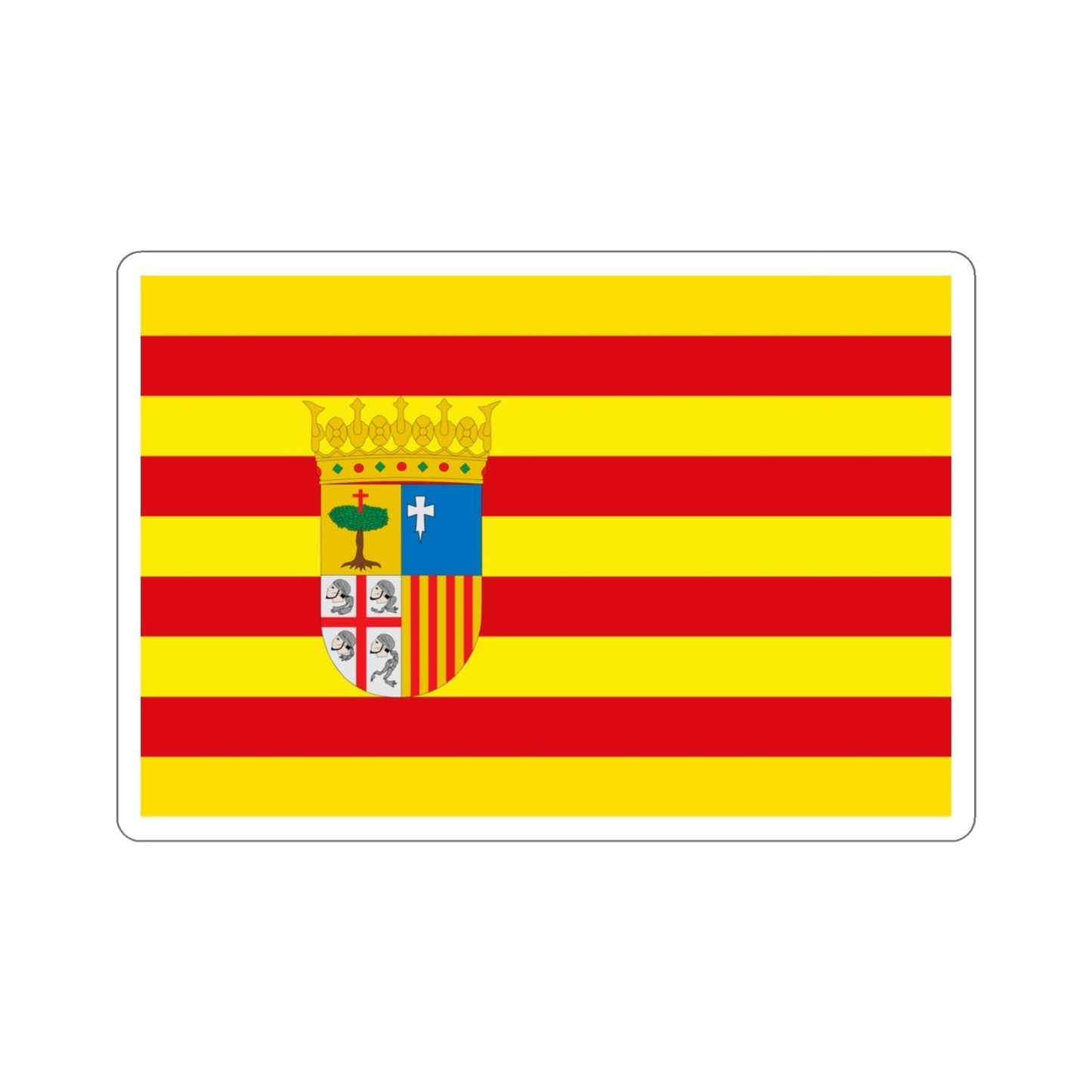 Flag of Aragon Spain STICKER Vinyl Die-Cut Decal-3 Inch-The Sticker Space