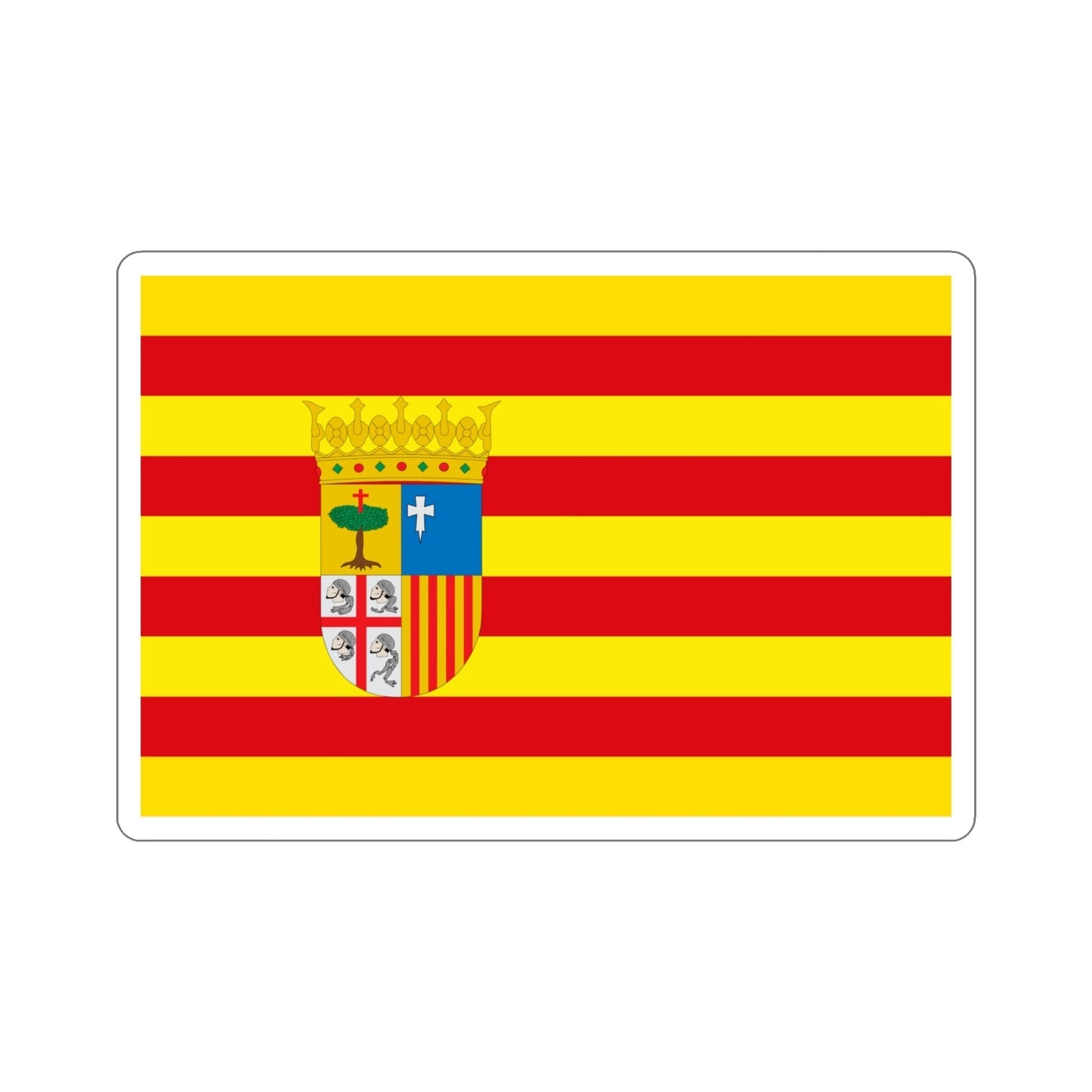 Flag of Aragon Spain STICKER Vinyl Die-Cut Decal-4 Inch-The Sticker Space