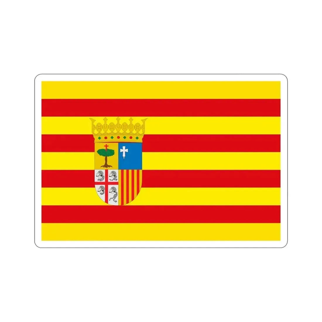 Flag of Aragon Spain STICKER Vinyl Die-Cut Decal - The Sticker Space