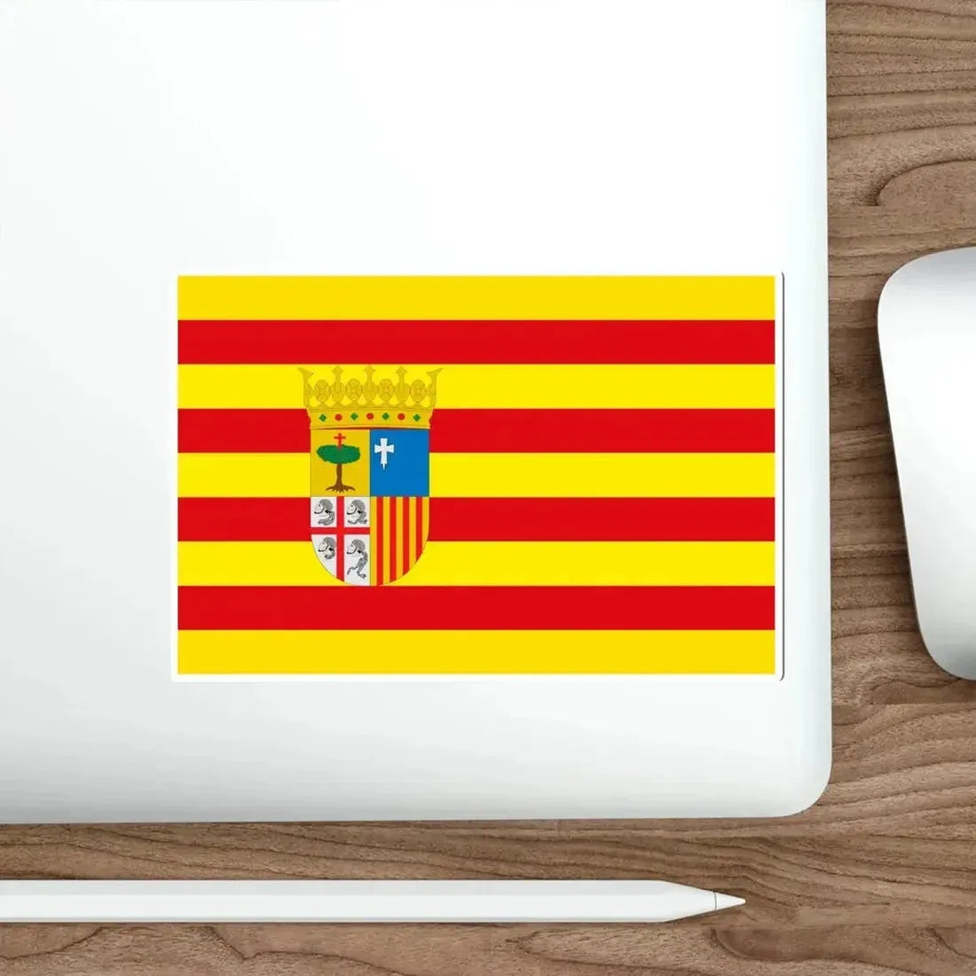 Flag of Aragon Spain STICKER Vinyl Die-Cut Decal - The Sticker Space