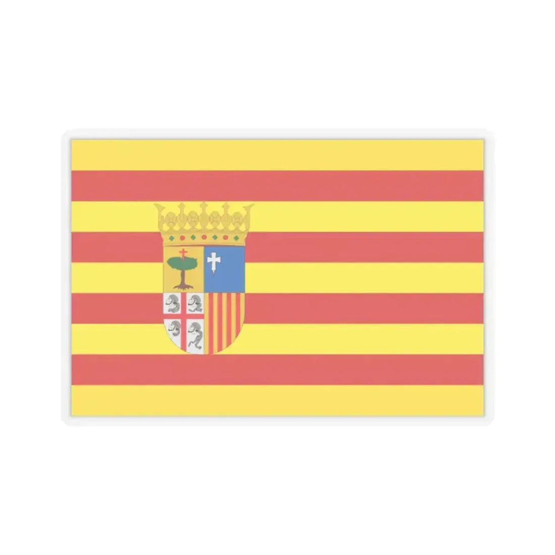 Flag of Aragon Spain - STICKER Vinyl Kiss-Cut Decal 2 Inch Transparent - The Sticker Space
