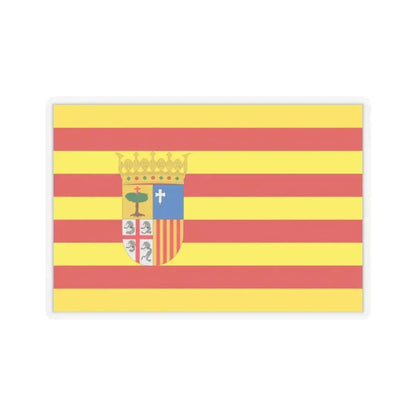 Flag of Aragon Spain - STICKER Vinyl Kiss-Cut Decal 2 Inch Transparent - The Sticker Space