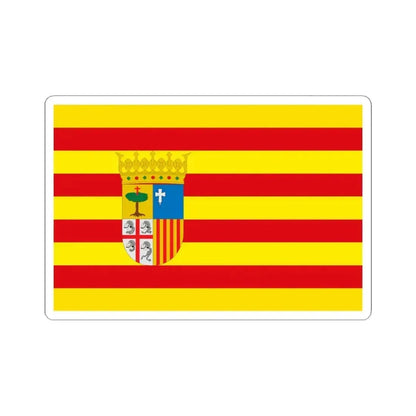 Flag of Aragon Spain - STICKER Vinyl Kiss-Cut Decal 3 Inch White - The Sticker Space