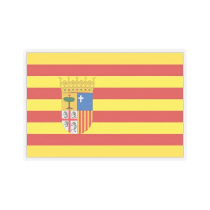 Flag of Aragon Spain - STICKER Vinyl Kiss-Cut Decal 4 Inch Transparent - The Sticker Space