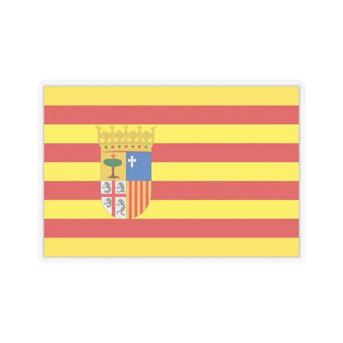 Flag of Aragon Spain - STICKER Vinyl Kiss-Cut Decal 6 Inch Transparent - The Sticker Space