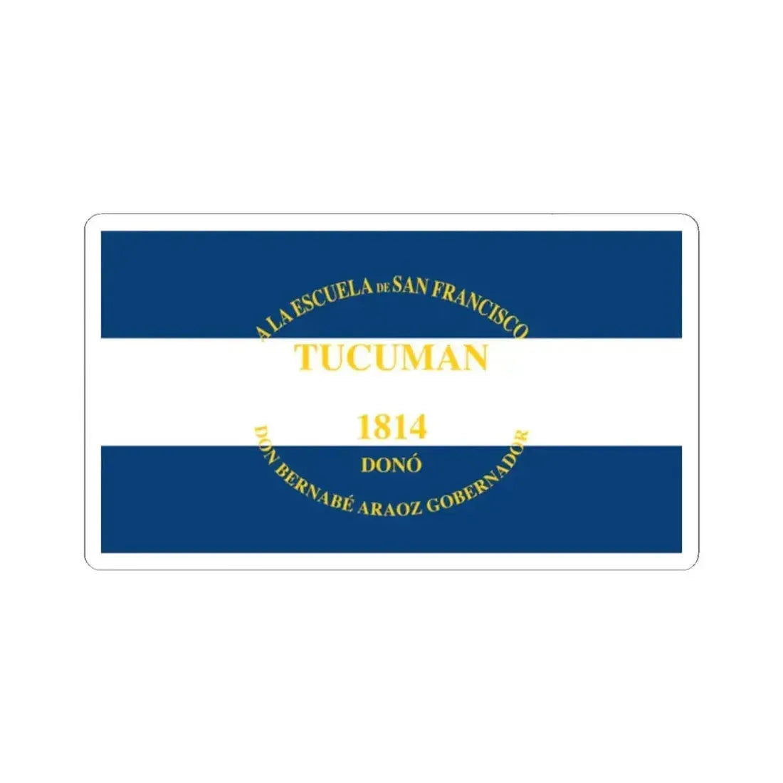 Flag of Araoz (Argentina) STICKER Vinyl Kiss-Cut Decal 2 Inch White - The Sticker Space