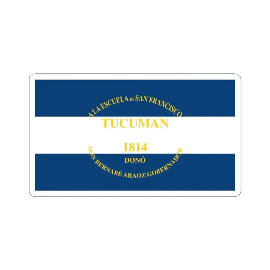 Flag of Araoz (Argentina) STICKER Vinyl Kiss-Cut Decal 3 Inch White - The Sticker Space