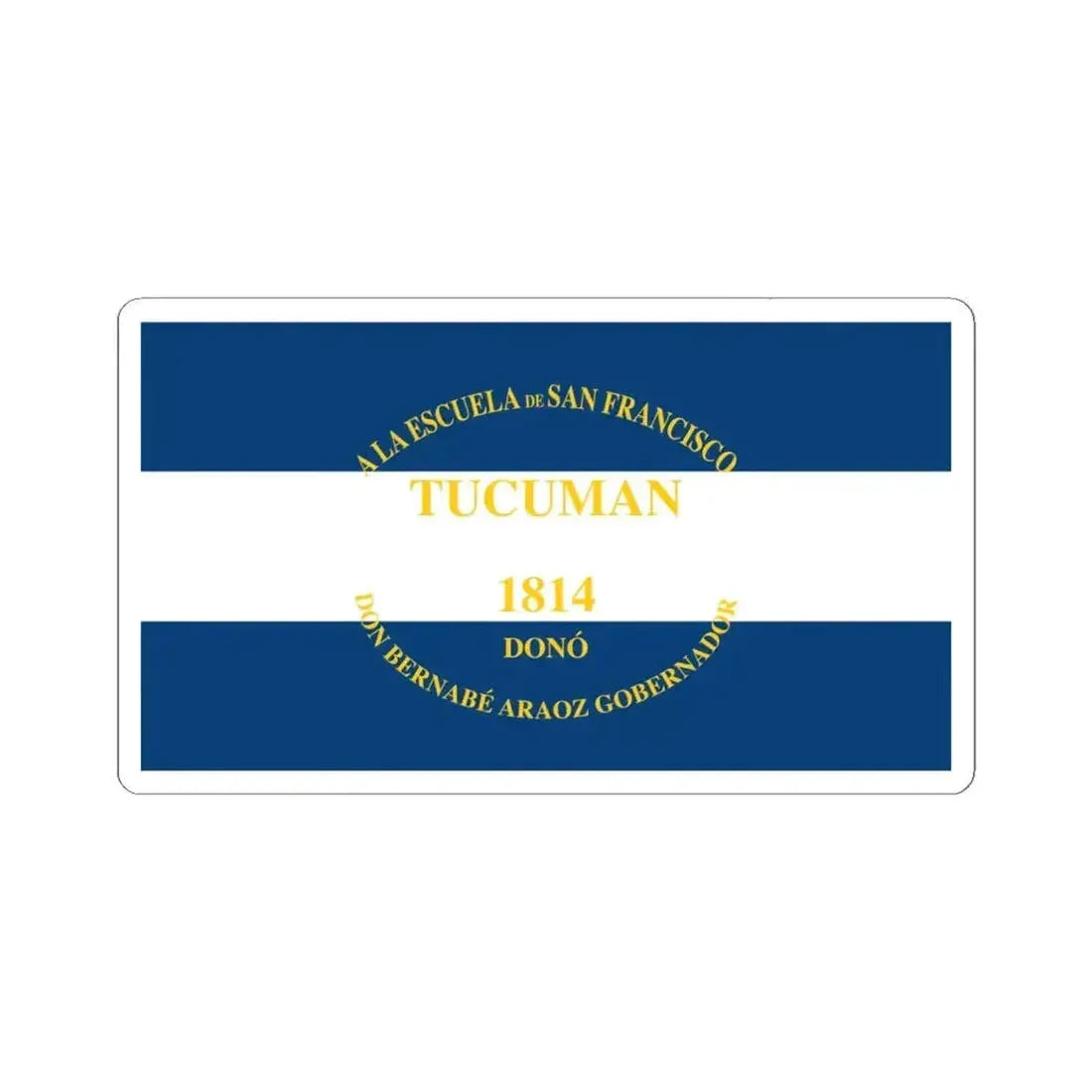 Flag of Araoz (Argentina) STICKER Vinyl Kiss-Cut Decal 4 Inch White - The Sticker Space