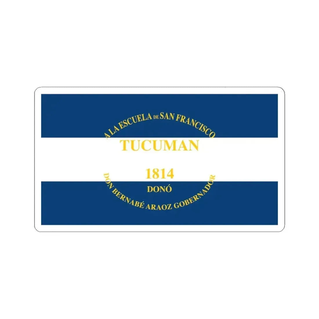 Flag of Araoz (Argentina) STICKER Vinyl Kiss-Cut Decal 6 Inch White - The Sticker Space