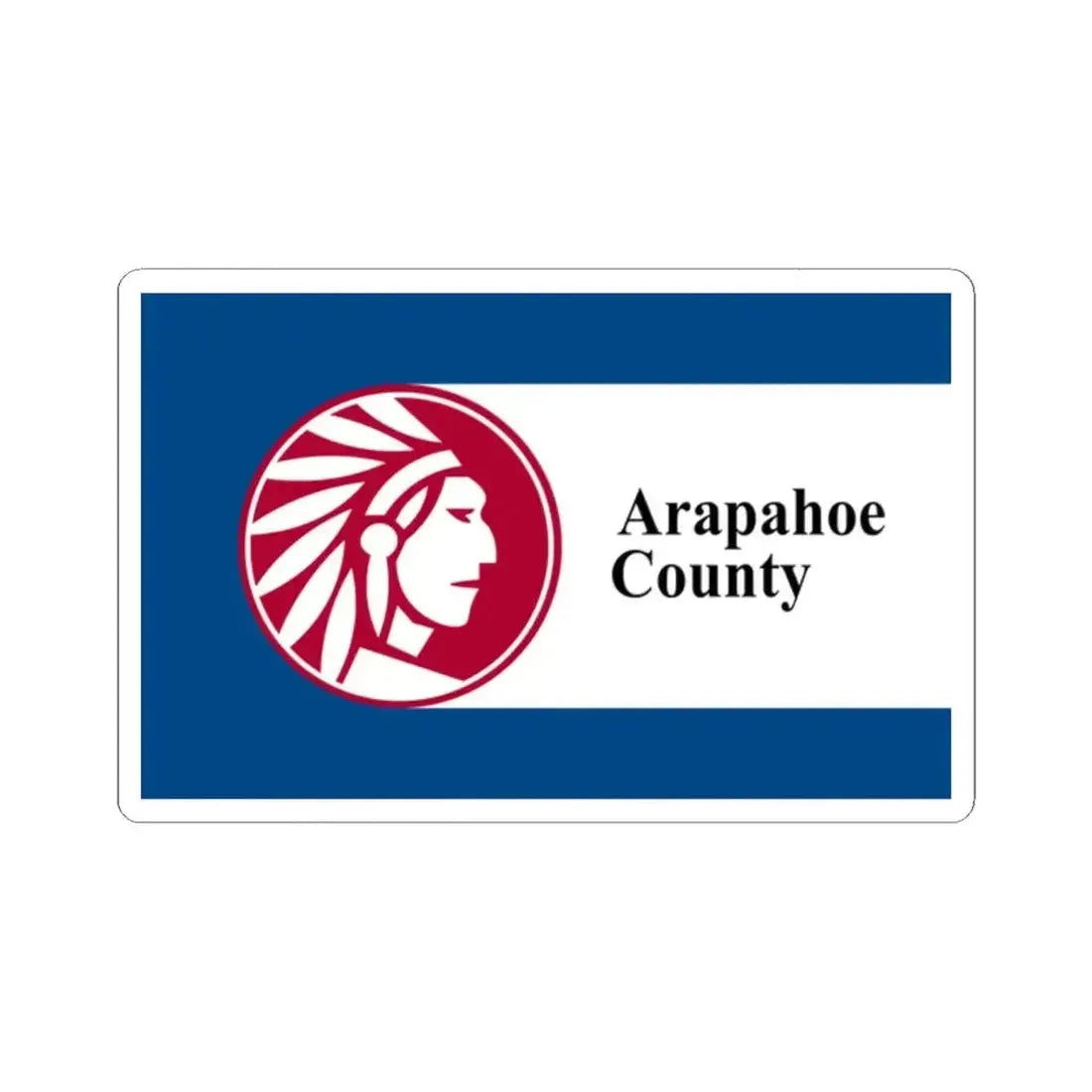 Flag of Arapahoe County Colorado (United States) STICKER Vinyl Kiss-Cut Decal 2 Inch White - The Sticker Space