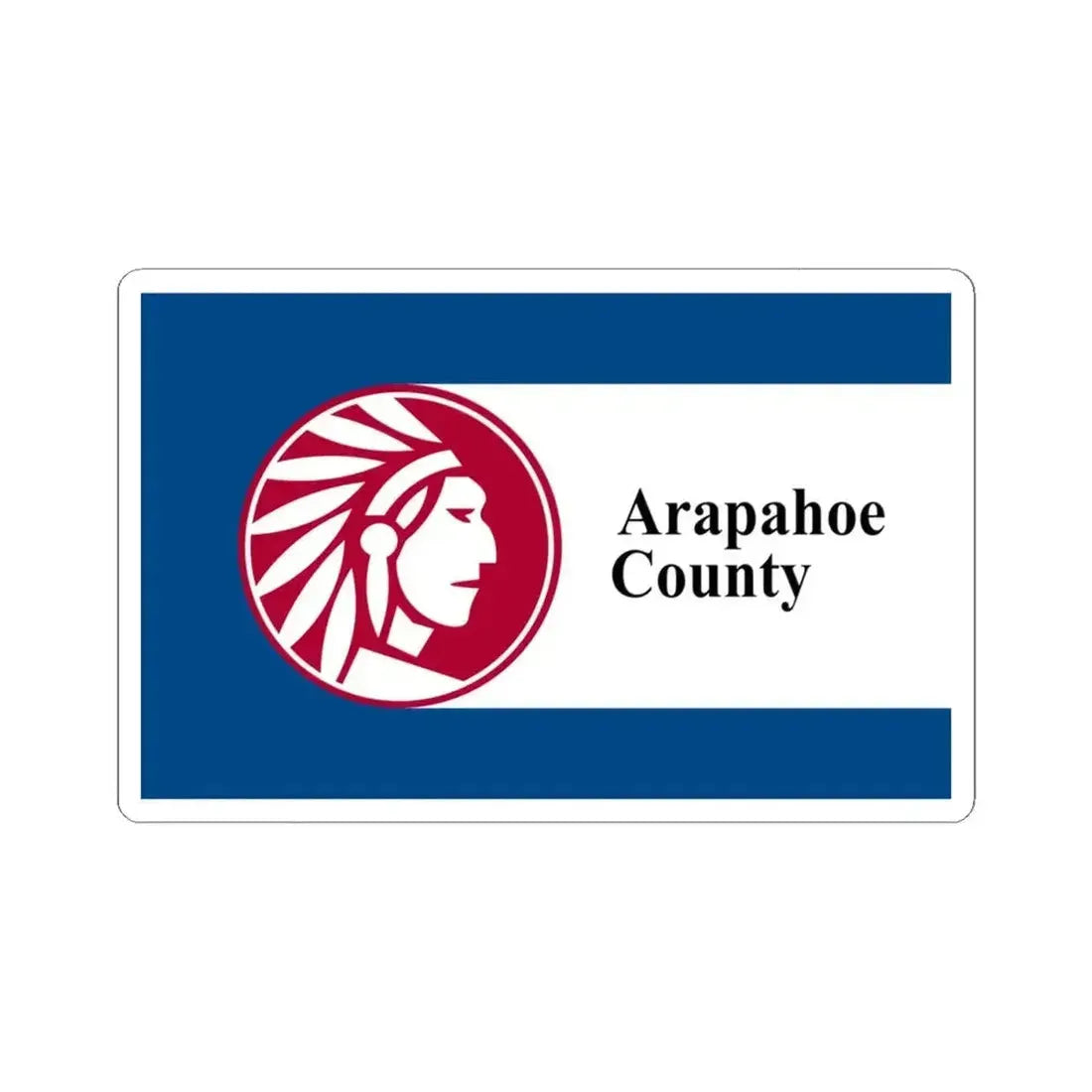 Flag of Arapahoe County Colorado (United States) STICKER Vinyl Kiss-Cut Decal 4 Inch White - The Sticker Space