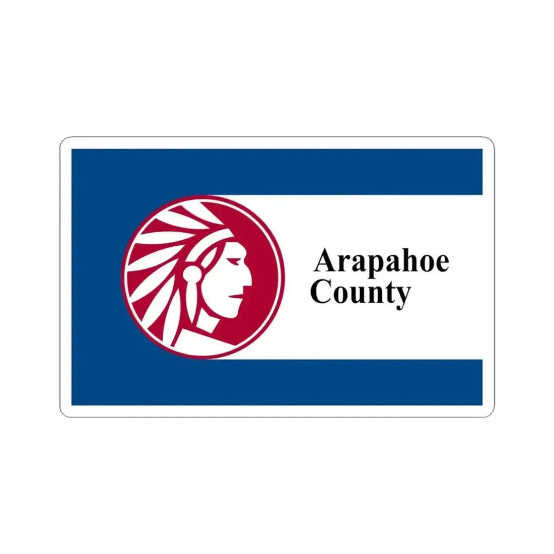 Flag of Arapahoe County Colorado (United States) STICKER Vinyl Kiss-Cut Decal 6 Inch White - The Sticker Space