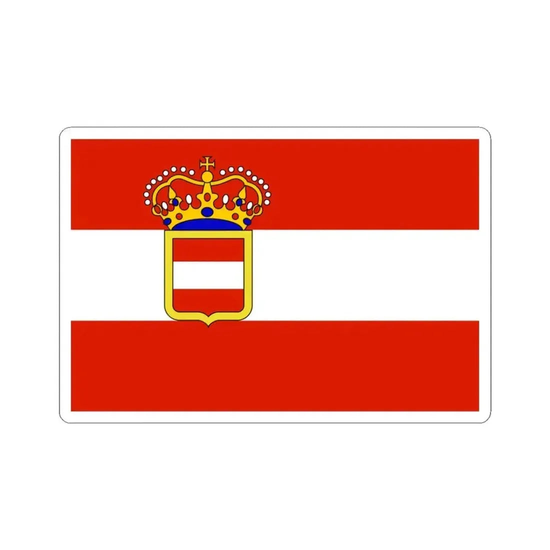 Flag of Archduchy of Austria 1894 - 1918 (Austria) STICKER Vinyl Kiss-Cut Decal 3 Inch White - The Sticker Space