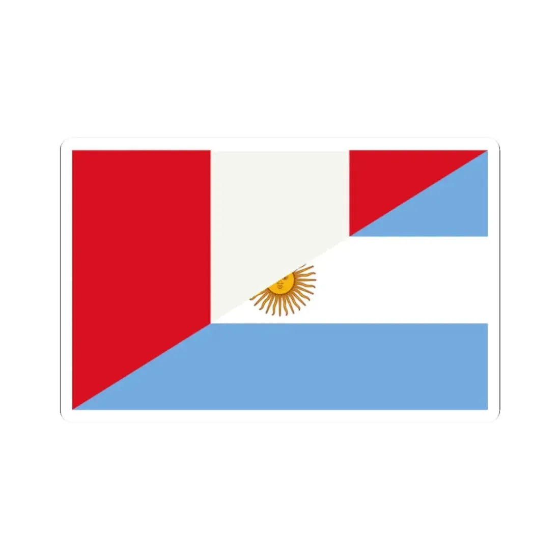 Flag of Argentina and Peru (Peru) STICKER Vinyl Kiss-Cut Decal 2 Inch White - The Sticker Space