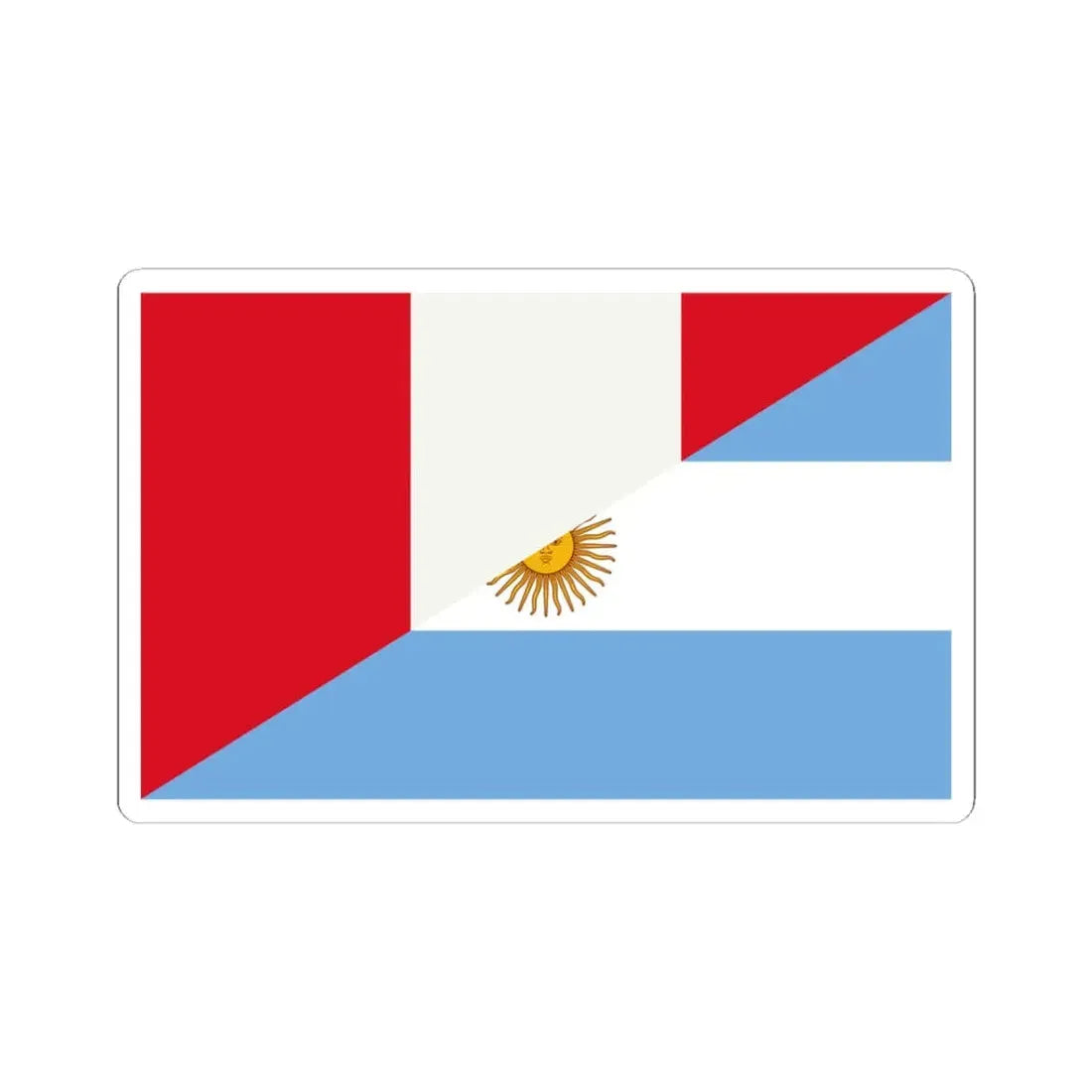 Flag of Argentina and Peru (Peru) STICKER Vinyl Kiss-Cut Decal 3 Inch White - The Sticker Space