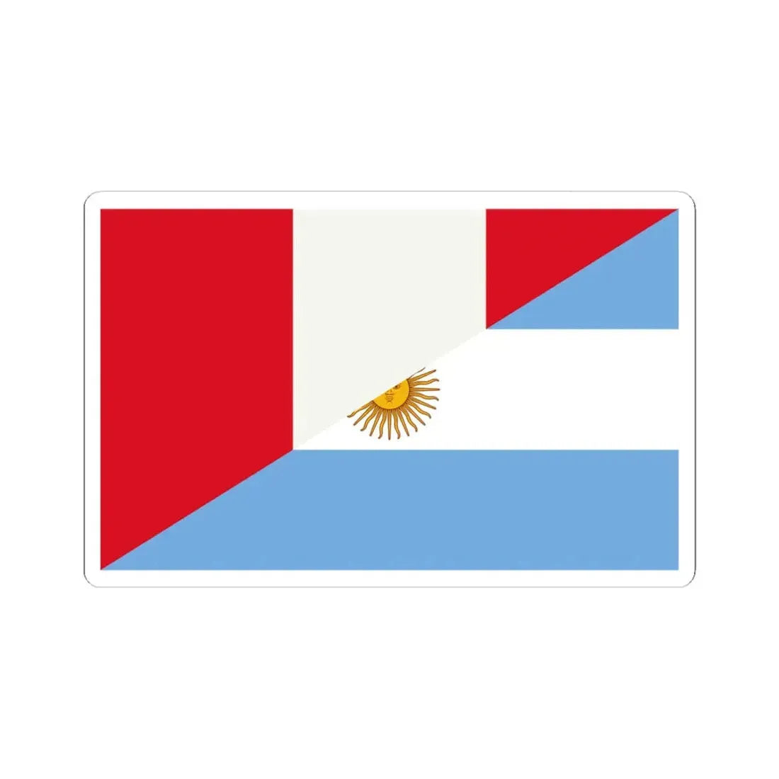 Flag of Argentina and Peru (Peru) STICKER Vinyl Kiss-Cut Decal 4 Inch White - The Sticker Space