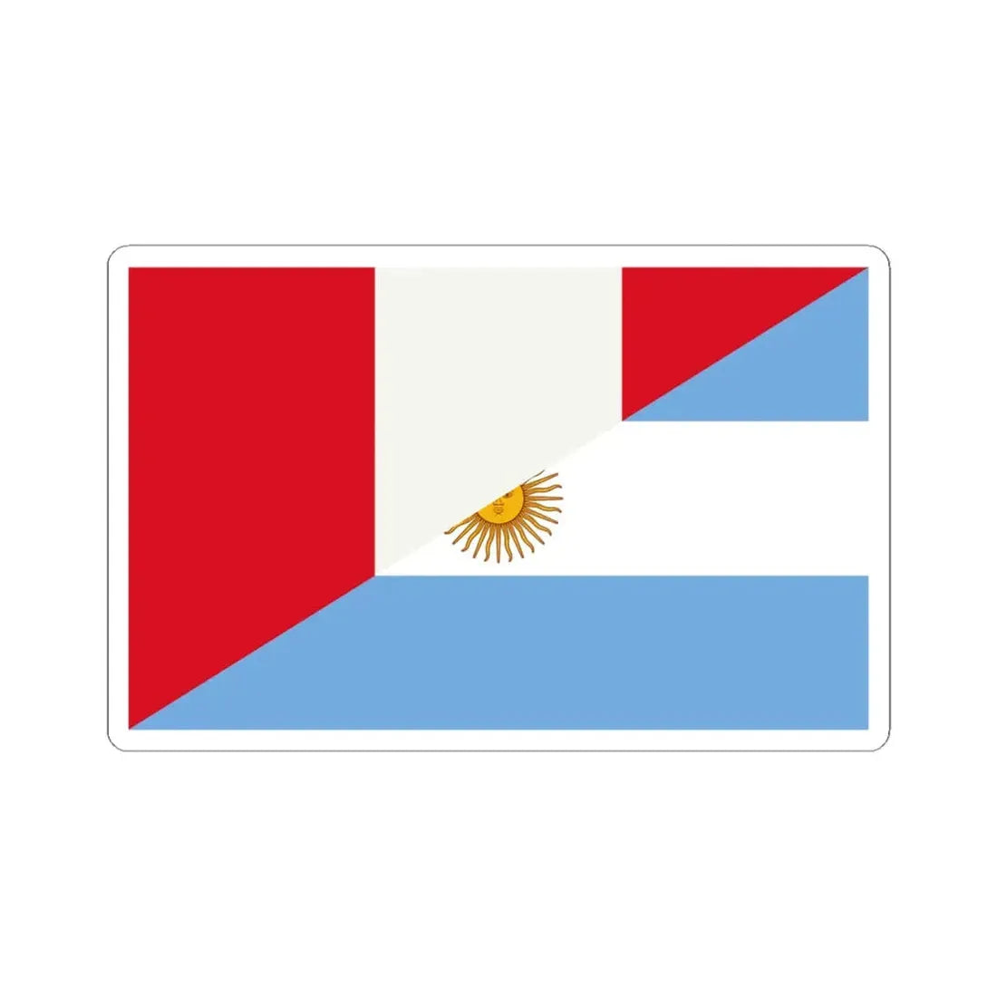 Flag of Argentina and Peru (Peru) STICKER Vinyl Kiss-Cut Decal 6 Inch White - The Sticker Space