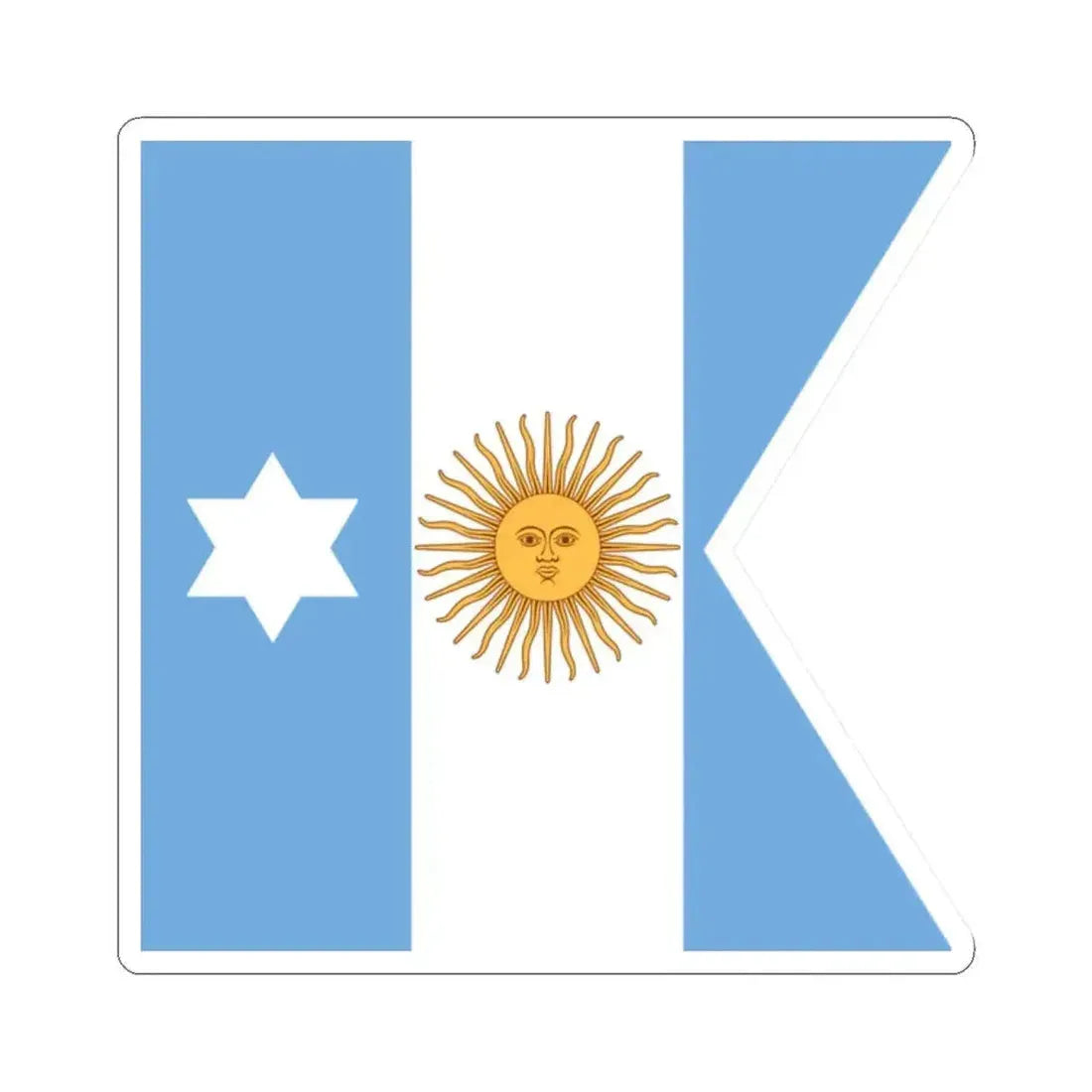 Flag of Argentine Captain Adjutant-General 1894-1904 (Argentina) STICKER Vinyl Kiss-Cut Decal 2 Inch White - The Sticker Space