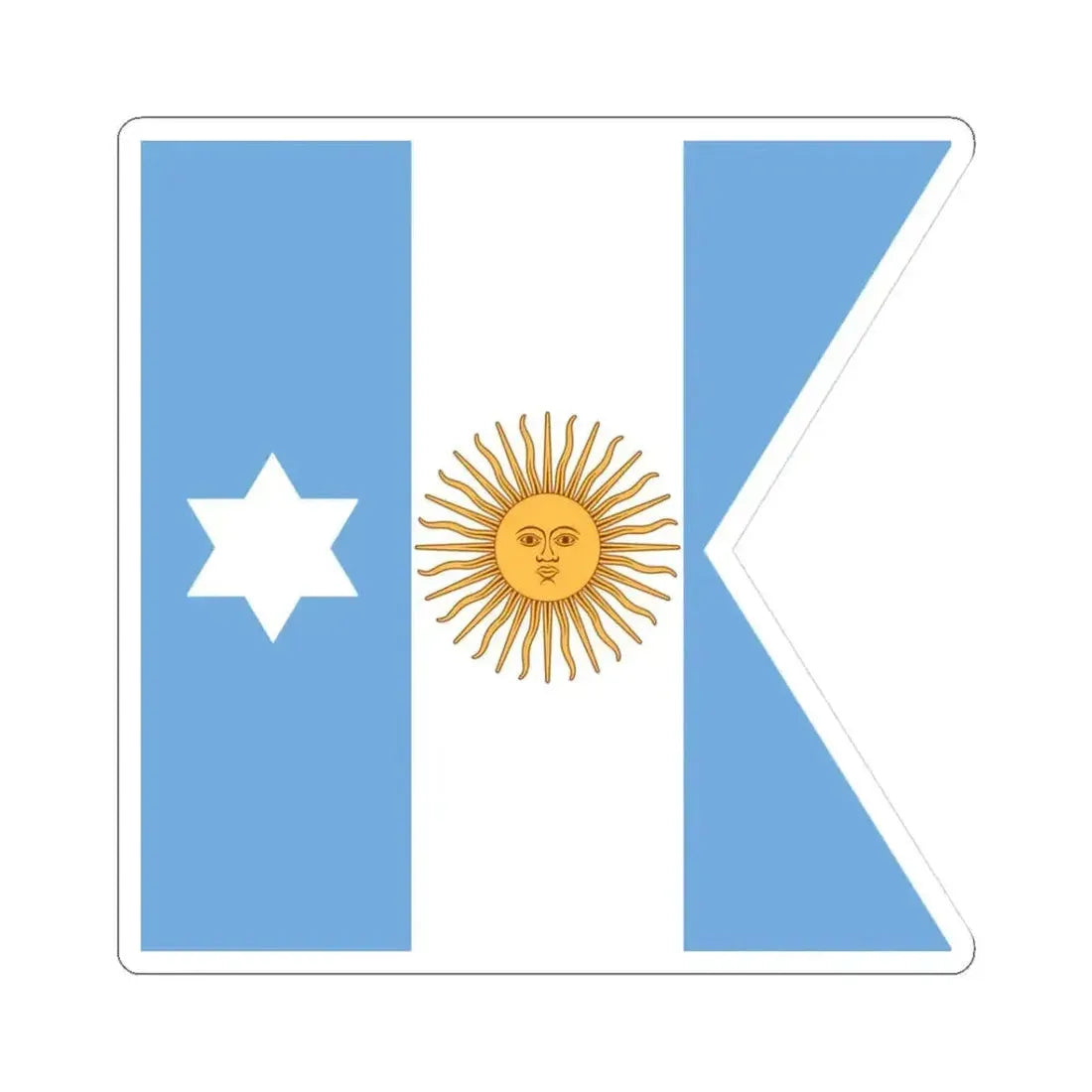 Flag of Argentine Captain Adjutant-General 1894-1904 (Argentina) STICKER Vinyl Kiss-Cut Decal 3 Inch White - The Sticker Space