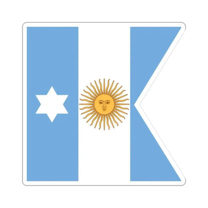 Flag of Argentine Captain Adjutant-General 1894-1904 (Argentina) STICKER Vinyl Kiss-Cut Decal 3 Inch White - The Sticker Space