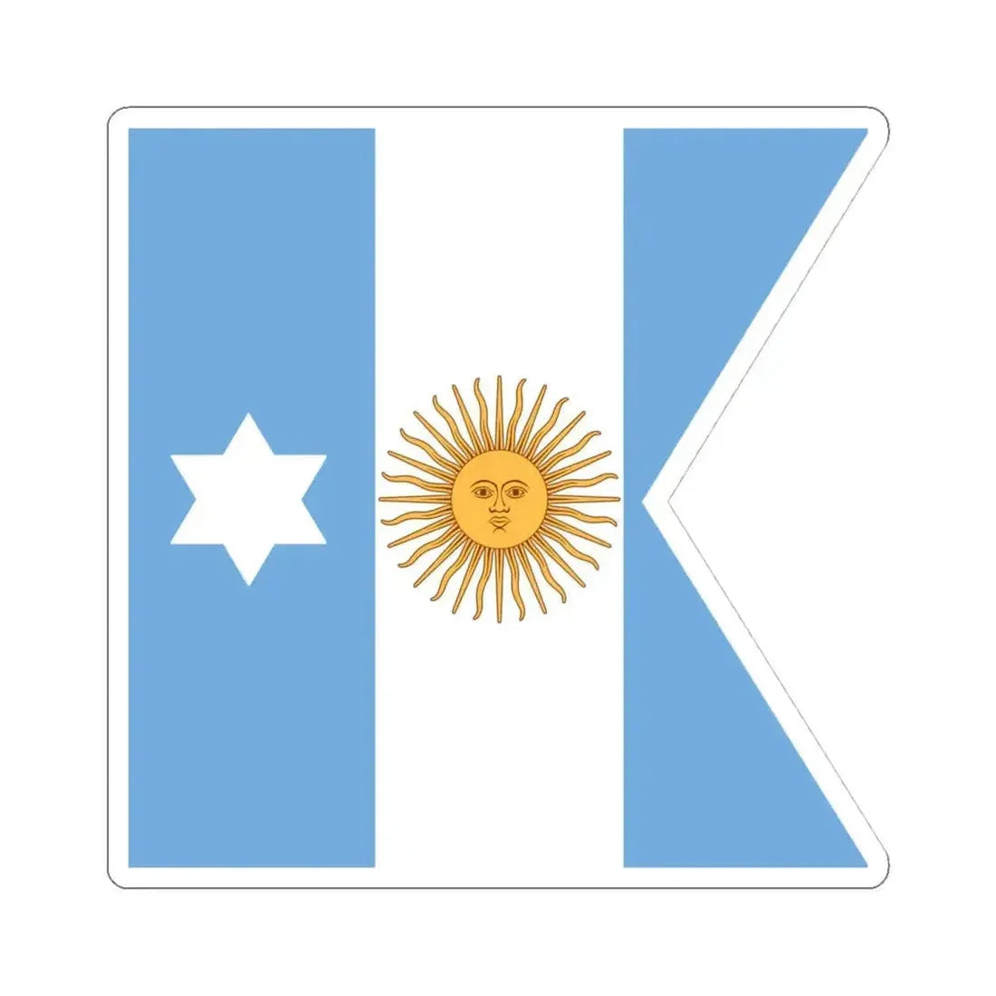 Flag of Argentine Captain Adjutant-General 1894-1904 (Argentina) STICKER Vinyl Kiss-Cut Decal 4 Inch White - The Sticker Space