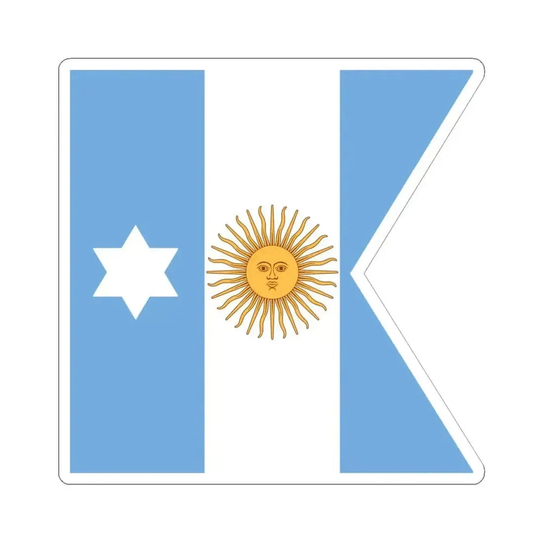 Flag of Argentine Captain Adjutant-General 1894-1904 (Argentina) STICKER Vinyl Kiss-Cut Decal 6 Inch White - The Sticker Space