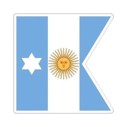 Flag of Argentine Captain Adjutant-General 1894-1904 (Argentina) STICKER Vinyl Kiss-Cut Decal 6 Inch White - The Sticker Space