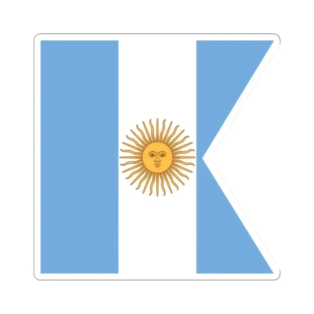 Flag of Argentine Captain in Command 1894-1904 (Argentina) STICKER Vinyl Kiss-Cut Decal 2 Inch White - The Sticker Space