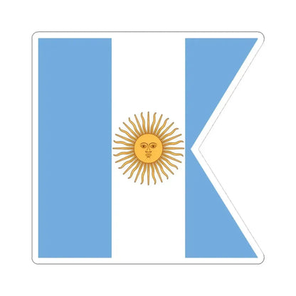 Flag of Argentine Captain in Command 1894-1904 (Argentina) STICKER Vinyl Kiss-Cut Decal 4 Inch White - The Sticker Space