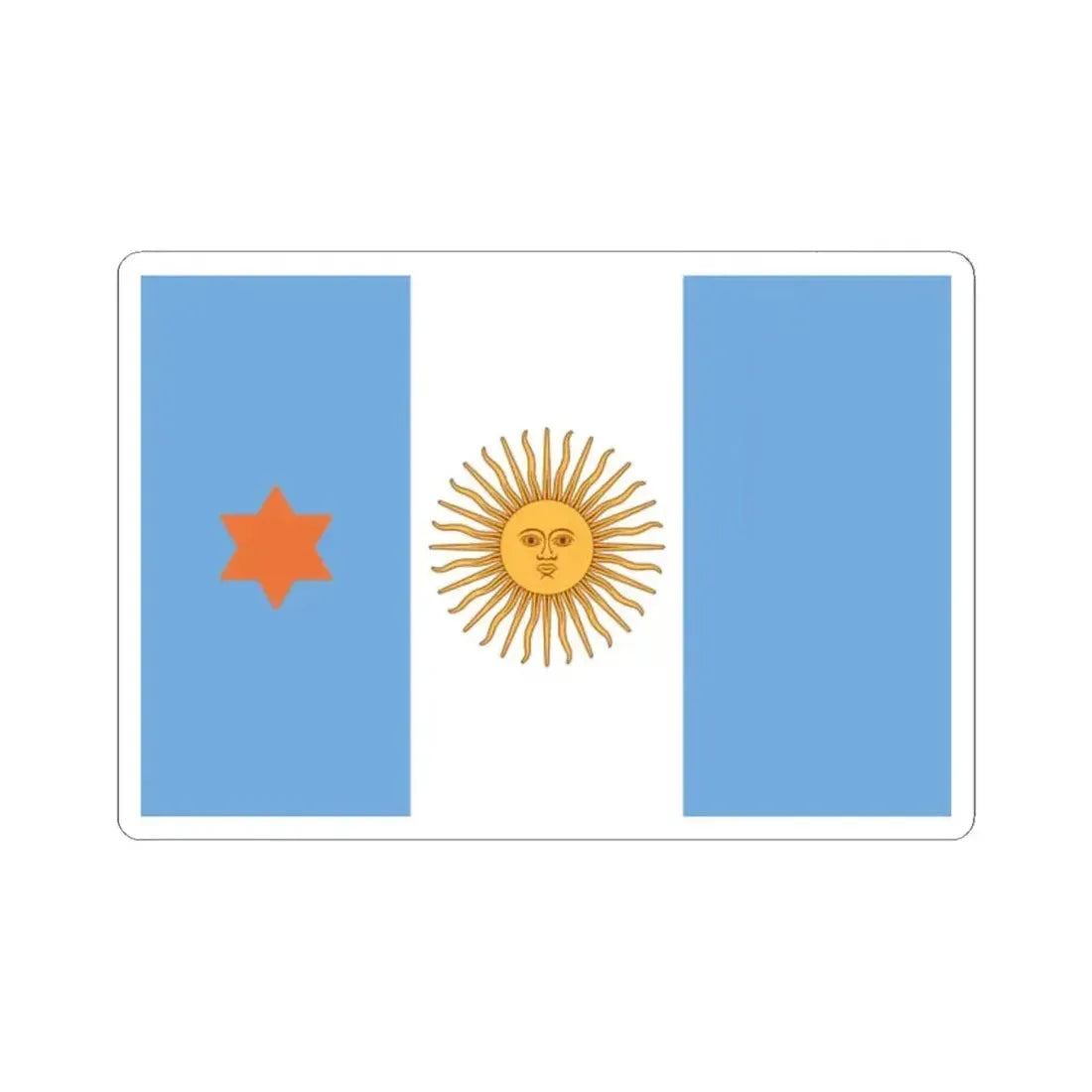 Flag of Argentine General de Brigada 1894-1904 (Argentina) STICKER Vinyl Kiss-Cut Decal 2 Inch White - The Sticker Space