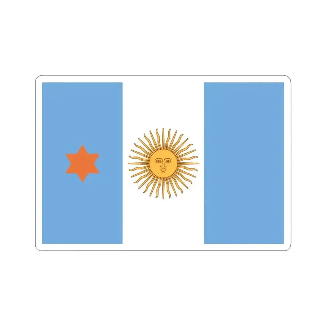 Flag of Argentine General de Brigada 1894-1904 (Argentina) STICKER Vinyl Kiss-Cut Decal 3 Inch White - The Sticker Space