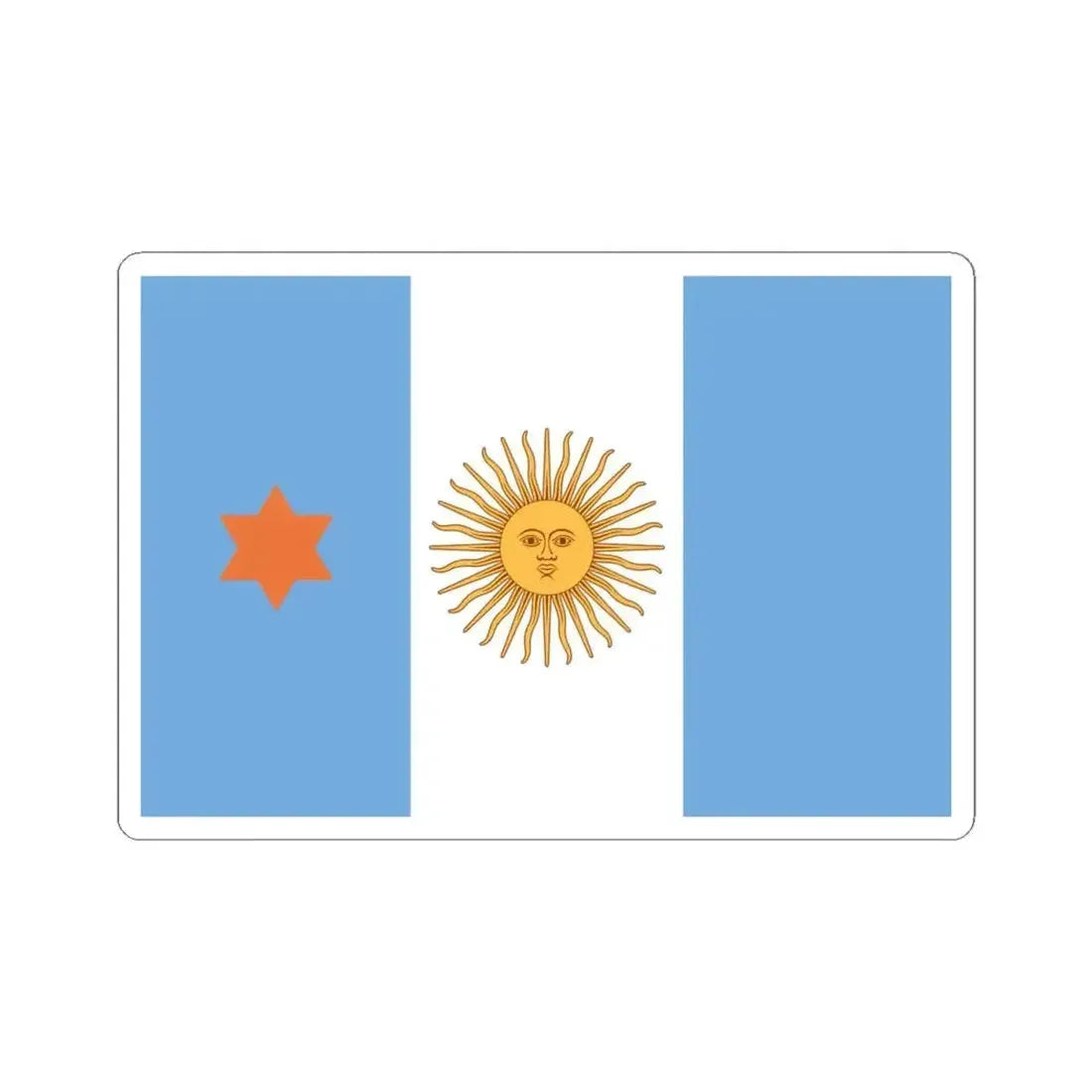 Flag of Argentine General de Brigada 1894-1904 (Argentina) STICKER Vinyl Kiss-Cut Decal 4 Inch White - The Sticker Space