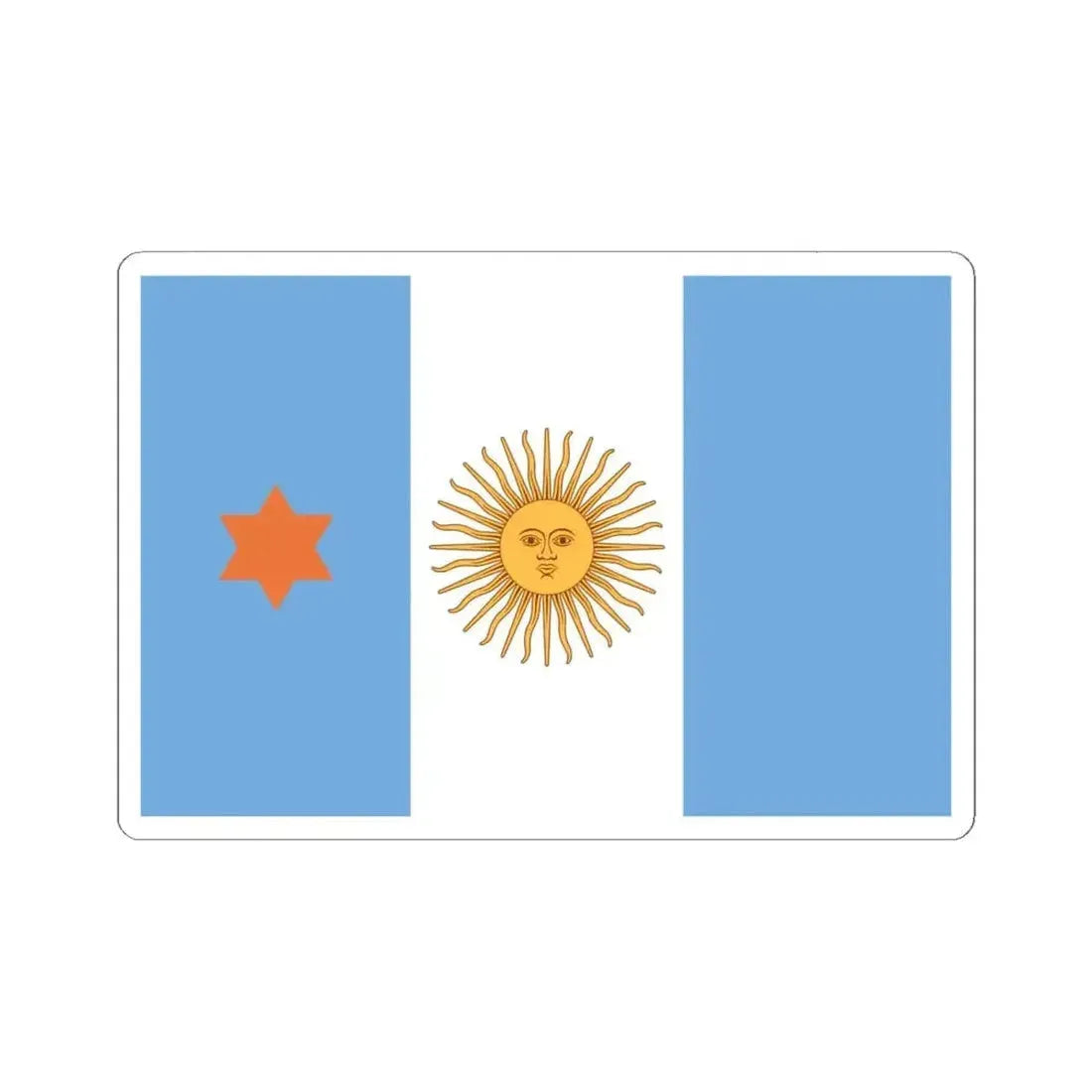 Flag of Argentine General de Brigada 1894-1904 (Argentina) STICKER Vinyl Kiss-Cut Decal 6 Inch White - The Sticker Space