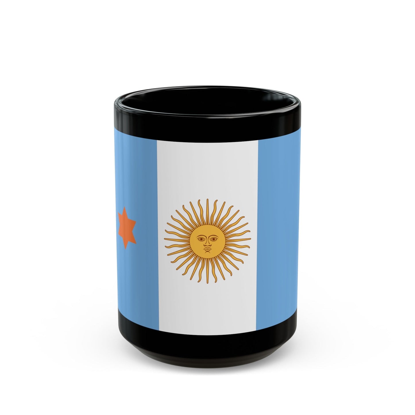 Flag of Argentine General de Brigada 1894 to 1904 - Black Coffee Mug-15oz-The Sticker Space