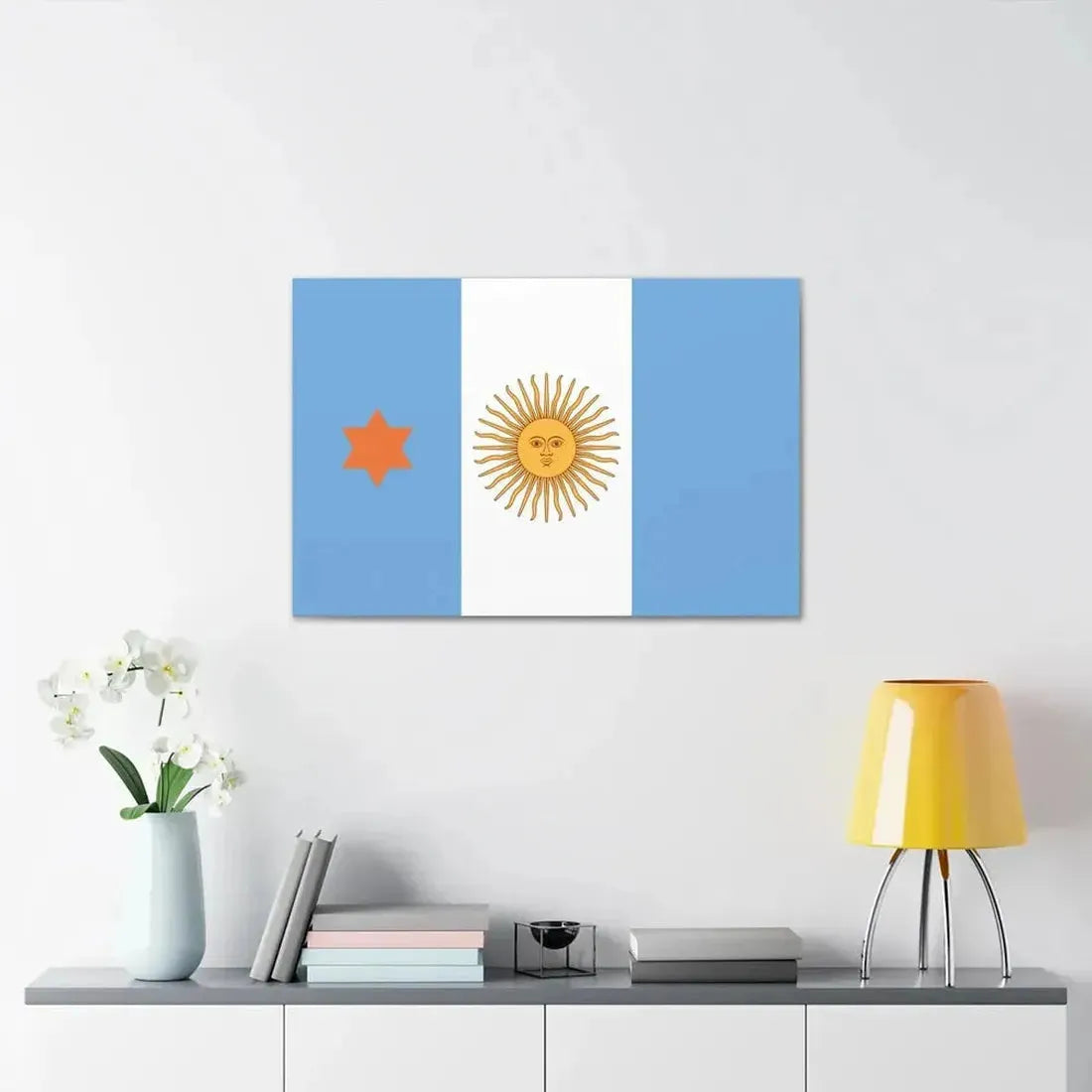 Flag of Argentine General de Brigada 1894 to 1904 - Canvas Wall Art - The Sticker Space