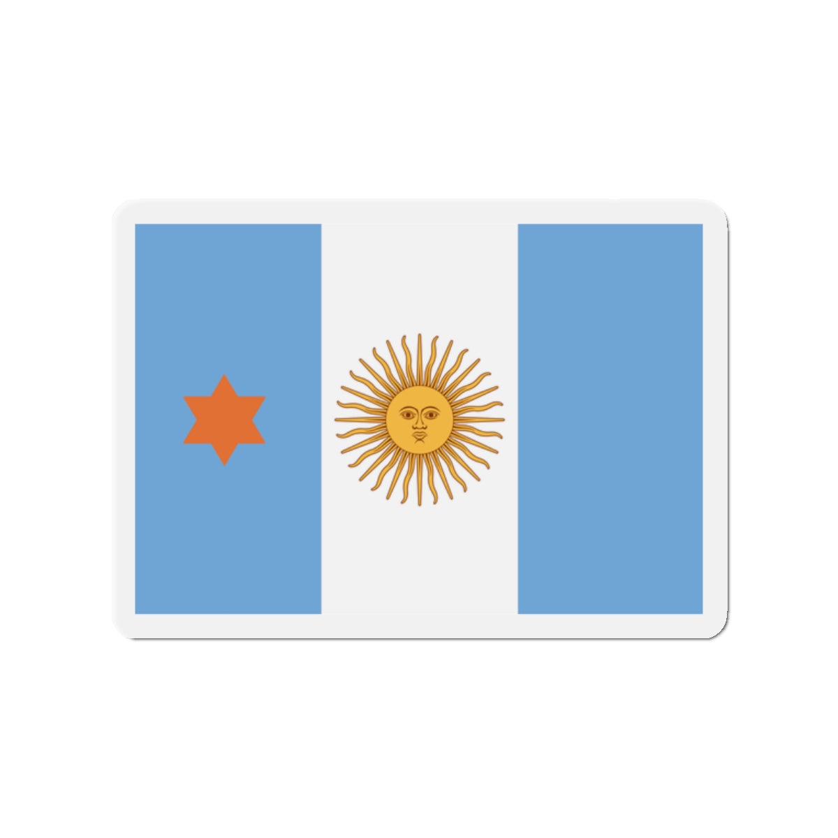 Flag of Argentine General de Brigada 1894 to 1904 - Die-Cut Magnet-2" x 2"-The Sticker Space