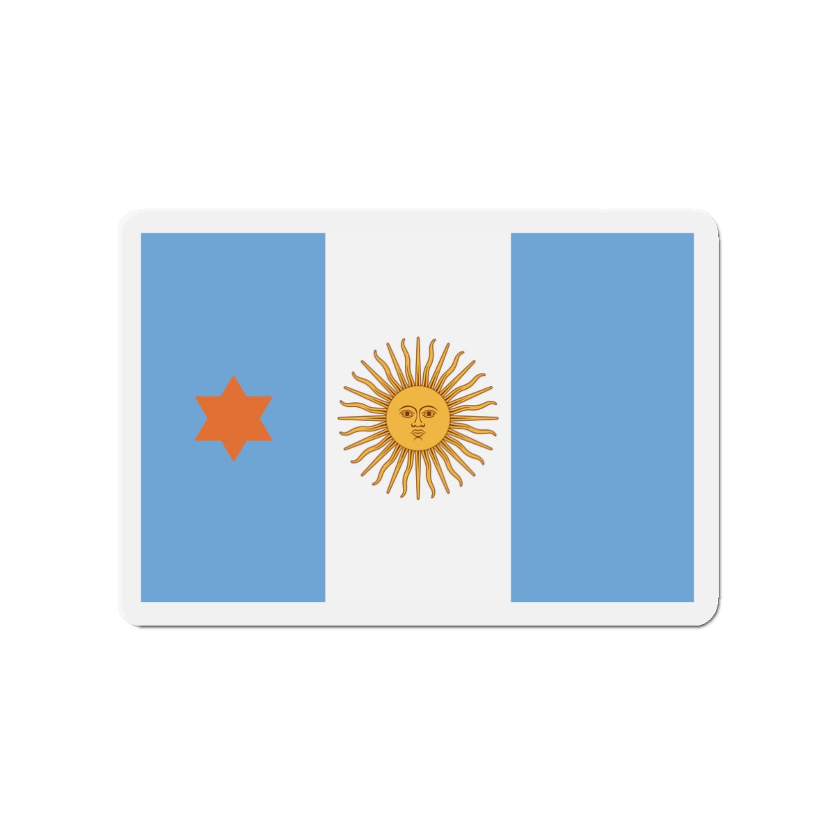 Flag of Argentine General de Brigada 1894 to 1904 - Die-Cut Magnet-3" x 3"-The Sticker Space