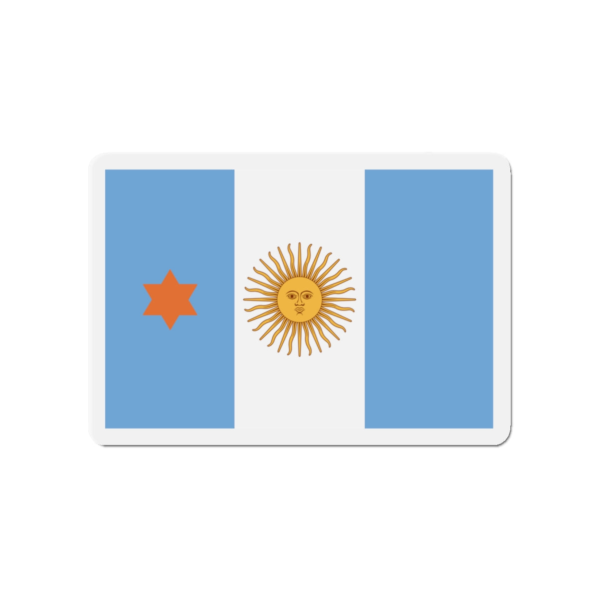 Flag of Argentine General de Brigada 1894 to 1904 - Die-Cut Magnet-4" x 4"-The Sticker Space