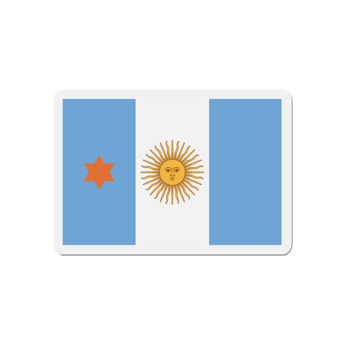 Flag of Argentine General de Brigada 1894 to 1904 - Die-Cut Magnet-5" x 5"-The Sticker Space