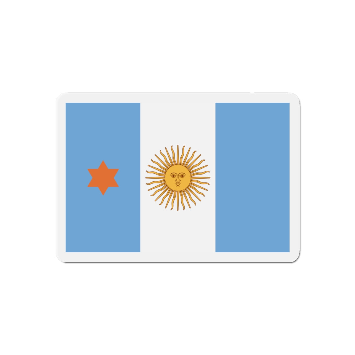 Flag of Argentine General de Brigada 1894 to 1904 - Die-Cut Magnet-6 × 6"-The Sticker Space