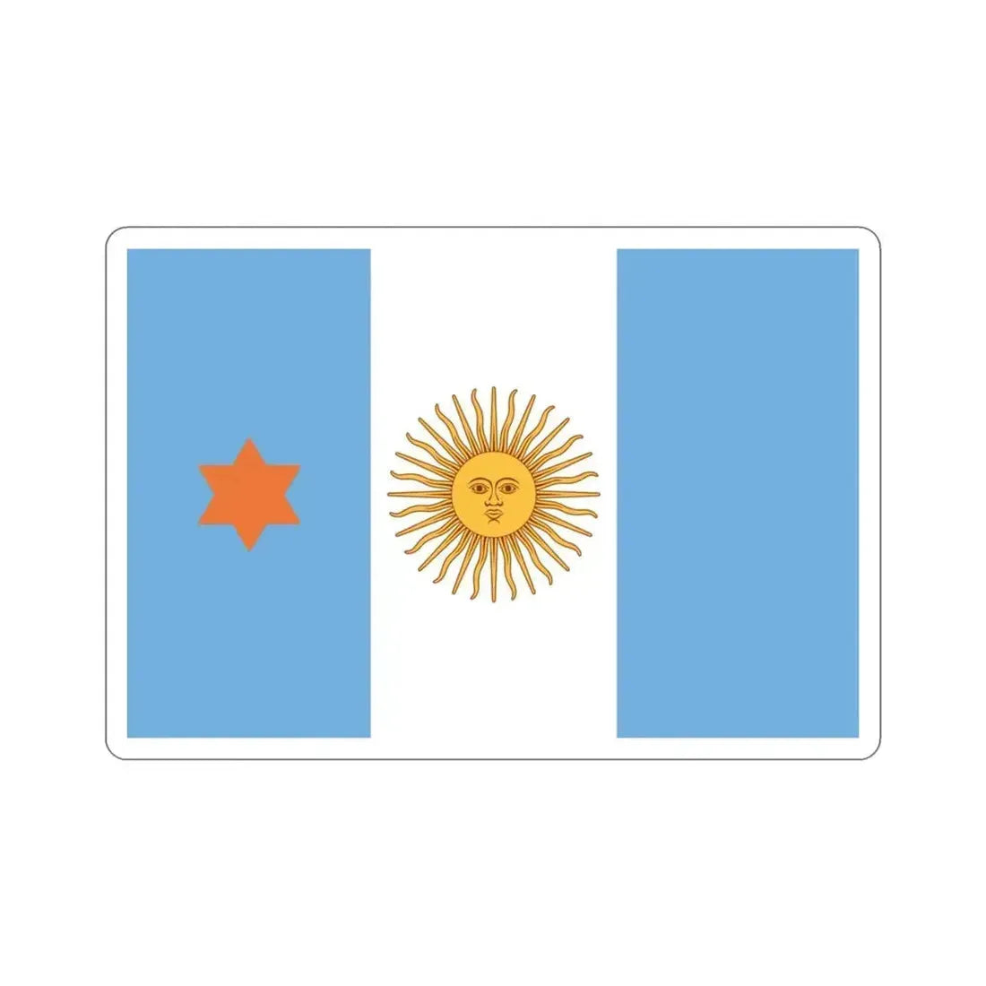 Flag of Argentine General de Brigada 1894 to 1904 STICKER Vinyl Die-Cut Decal 3 Inch - The Sticker Space
