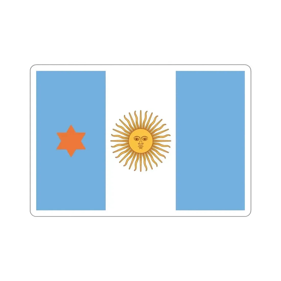 Flag of Argentine General de Brigada 1894 to 1904 STICKER Vinyl Die-Cut Decal 3 Inch - The Sticker Space
