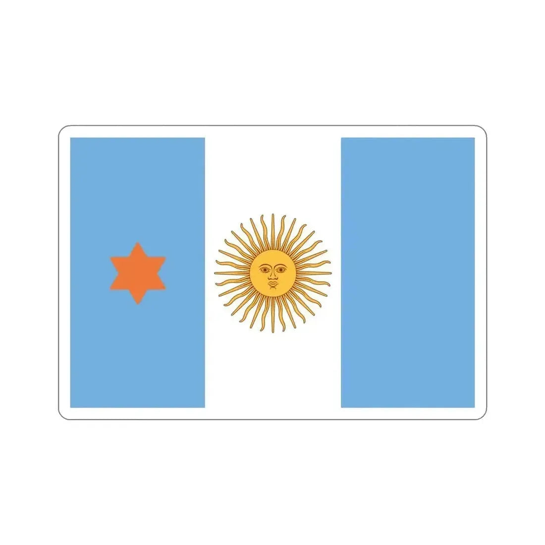 Flag of Argentine General de Brigada 1894 to 1904 STICKER Vinyl Die-Cut Decal 4 Inch - The Sticker Space