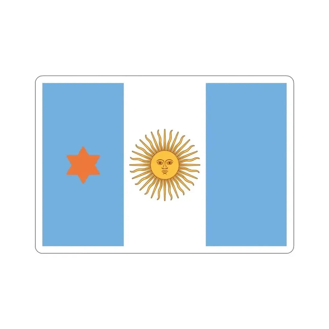Flag of Argentine General de Brigada 1894 to 1904 STICKER Vinyl Die-Cut Decal 4 Inch - The Sticker Space