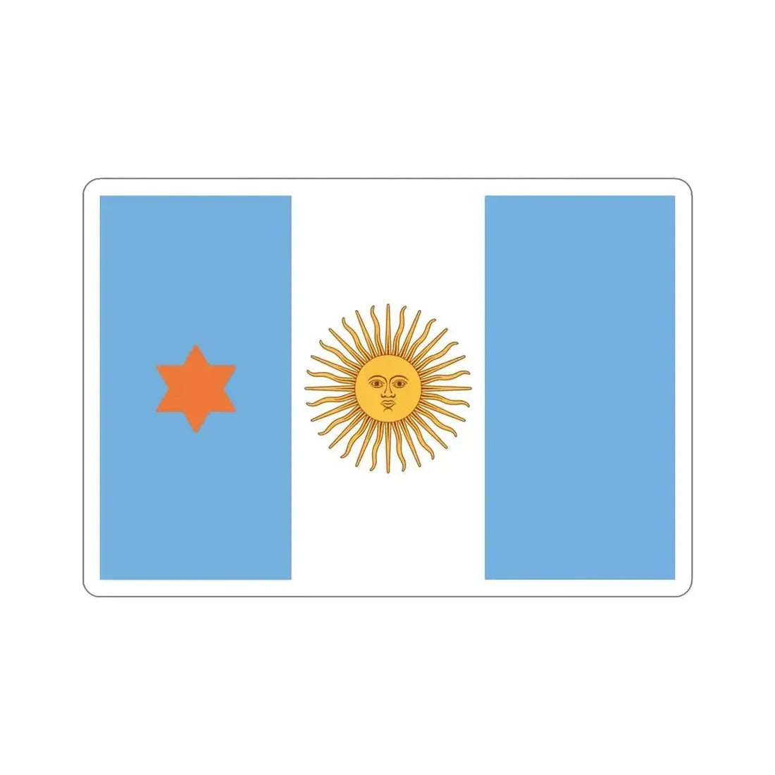 Flag of Argentine General de Brigada 1894 to 1904 STICKER Vinyl Die-Cut Decal 5 Inch - The Sticker Space
