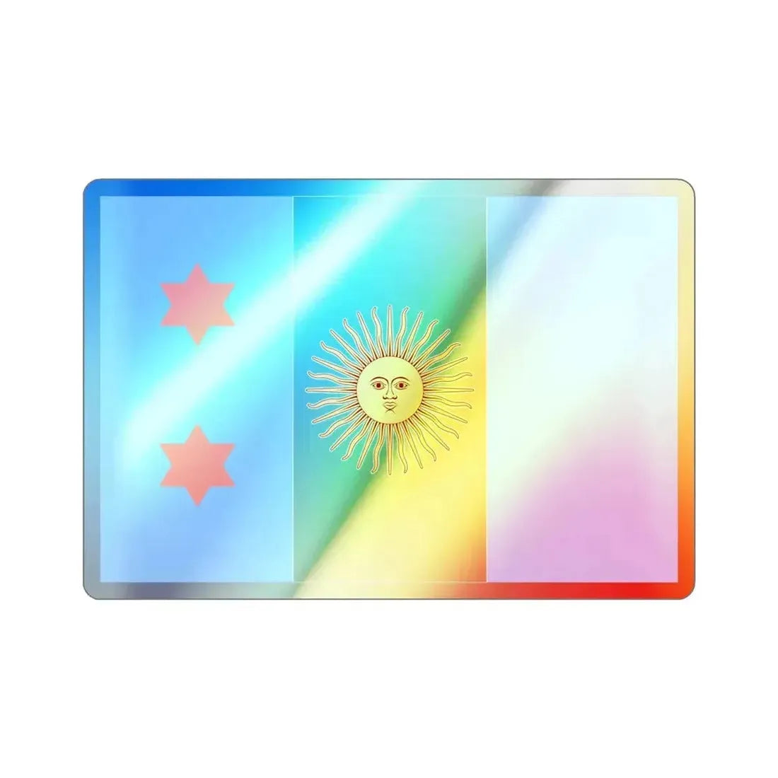 Flag of Argentine General de División 1894 to 1904 Holographic STICKER Die-Cut Vinyl Decal 3 Inch - The Sticker Space