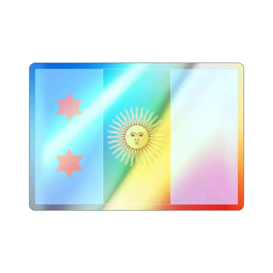 Flag of Argentine General de División 1894 to 1904 Holographic STICKER Die-Cut Vinyl Decal - The Sticker Space