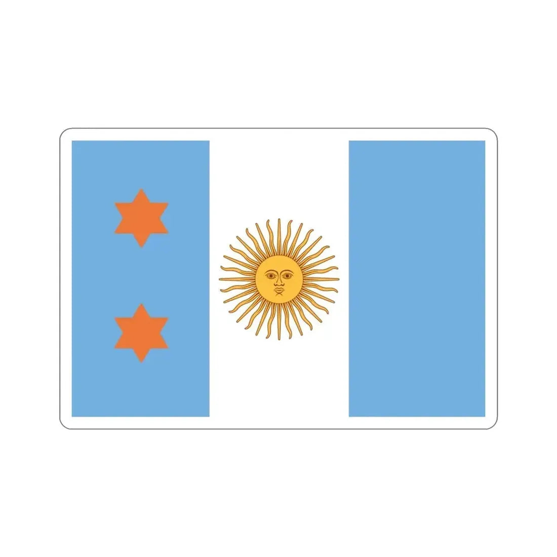 Flag of Argentine General de División 1894 to 1904 STICKER Vinyl Die-Cut Decal 3 Inch - The Sticker Space