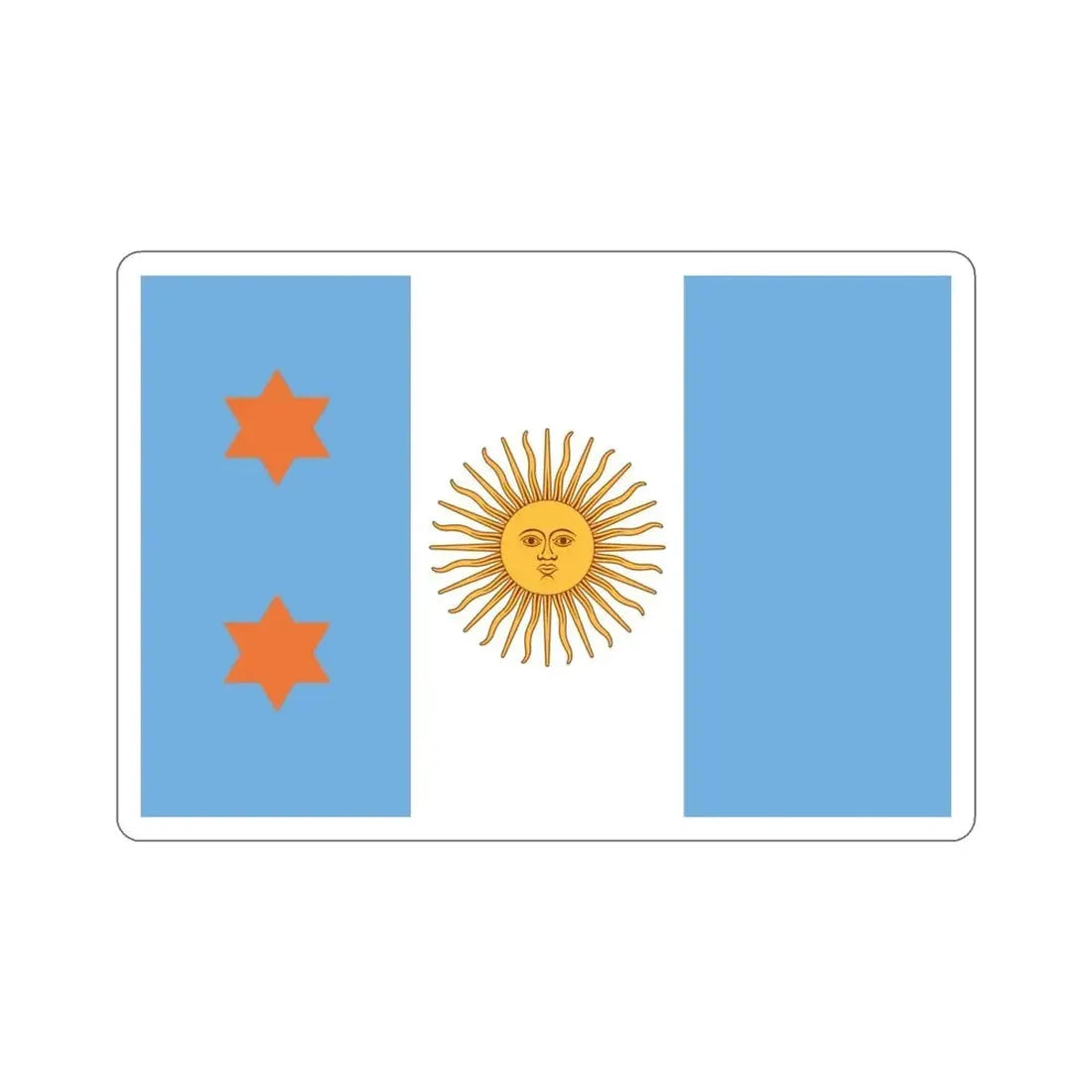 Flag of Argentine General de División 1894 to 1904 STICKER Vinyl Die-Cut Decal 4 Inch - The Sticker Space